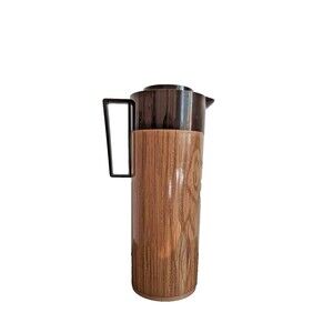 VTG Aladdin Beverage Butler Vacuum Insulted Pitcher 1 Quart Faux Wood Brown 4460